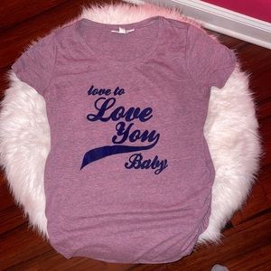 Jessica Simpson maternity shirt “love to love you”